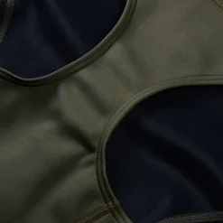Maillot de bain thermique sans manches pour femmes Noir/Vert