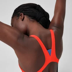 1 pièce color-block zippé pour Femmes Dragon Fire