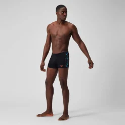 Short de bain Aquashort HyperBoom à empiècement pour Hommes Noir/Bleu picton/Rouge sirène