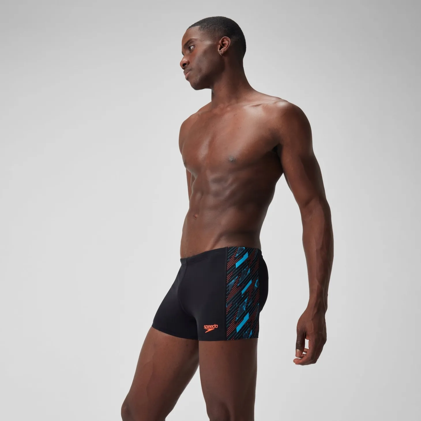 Short de bain Aquashort HyperBoom à empiècement pour Hommes Noir/Bleu picton/Rouge sirène