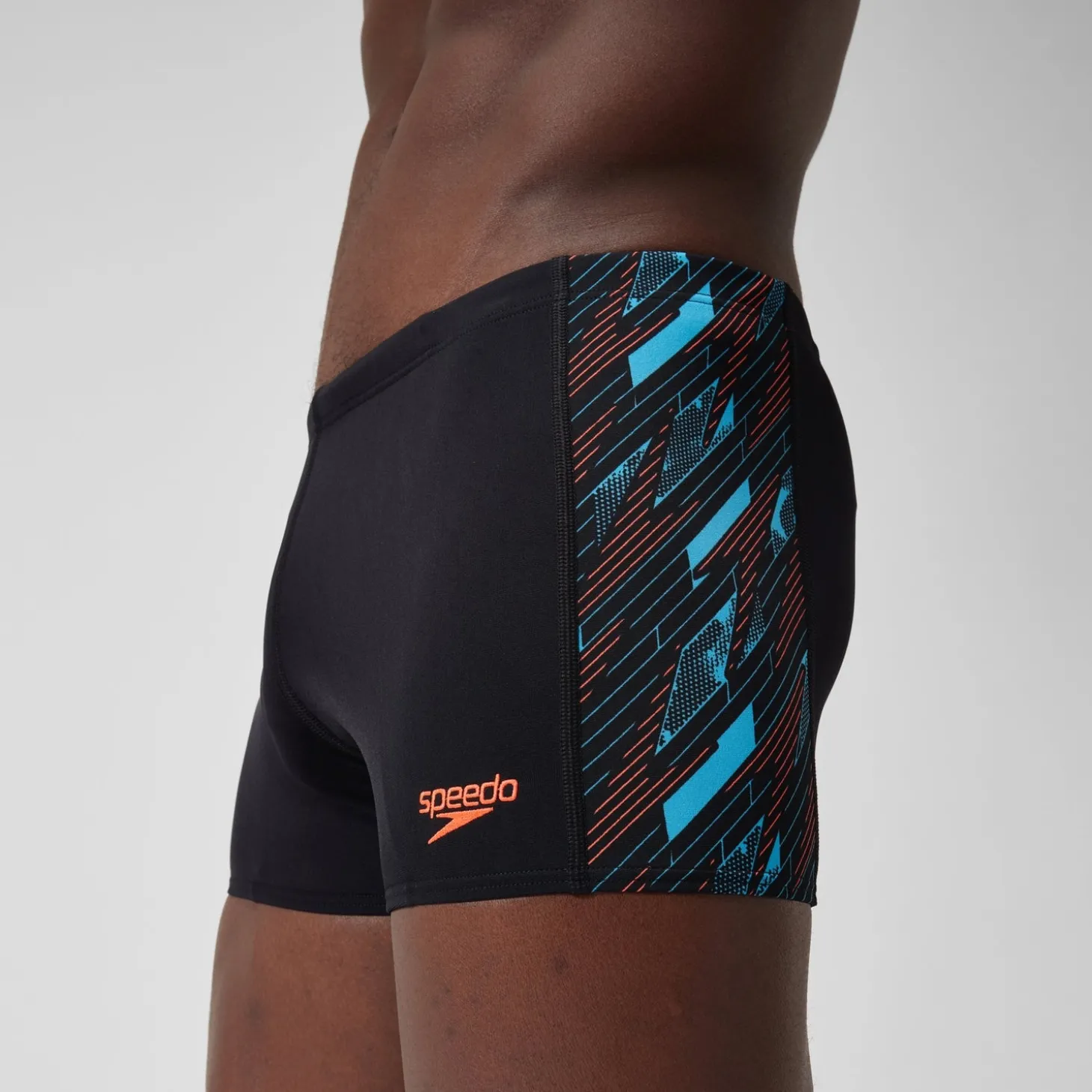 Short de bain Aquashort HyperBoom à empiècement pour Hommes Noir/Bleu picton/Rouge sirène
