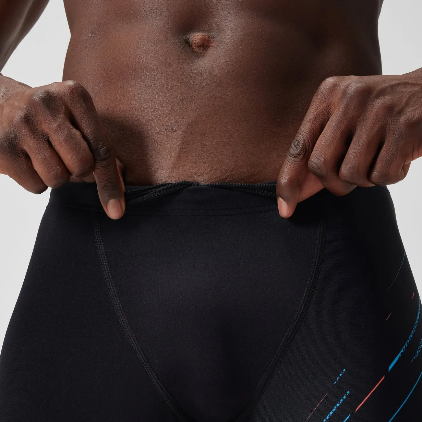 Short de bain Aquashort Hyperboom coupe en V pour Hommes Noir/Bleu picton/Rouge sirène