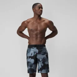 Short de bain Bondi imprimé 50 cm, hommes, noir