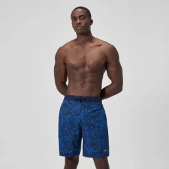 Short de bain Bondi imprimé 50 cm, hommes, bleu marine