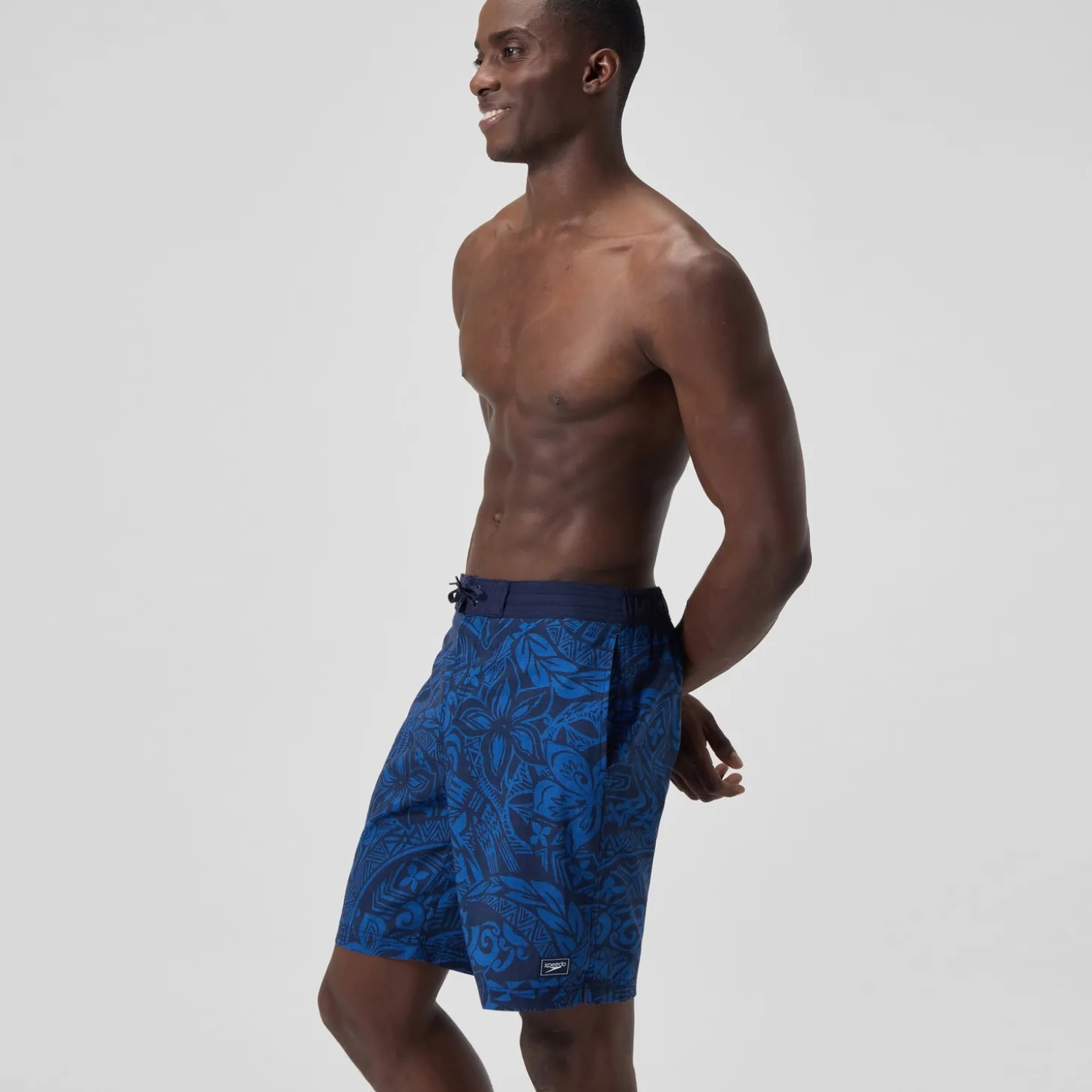 Short de bain Bondi imprimé 50 cm, hommes, bleu marine