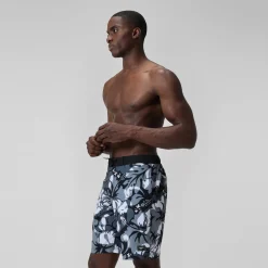 Short de bain Bondi imprimé 50 cm, hommes, gris/blanc