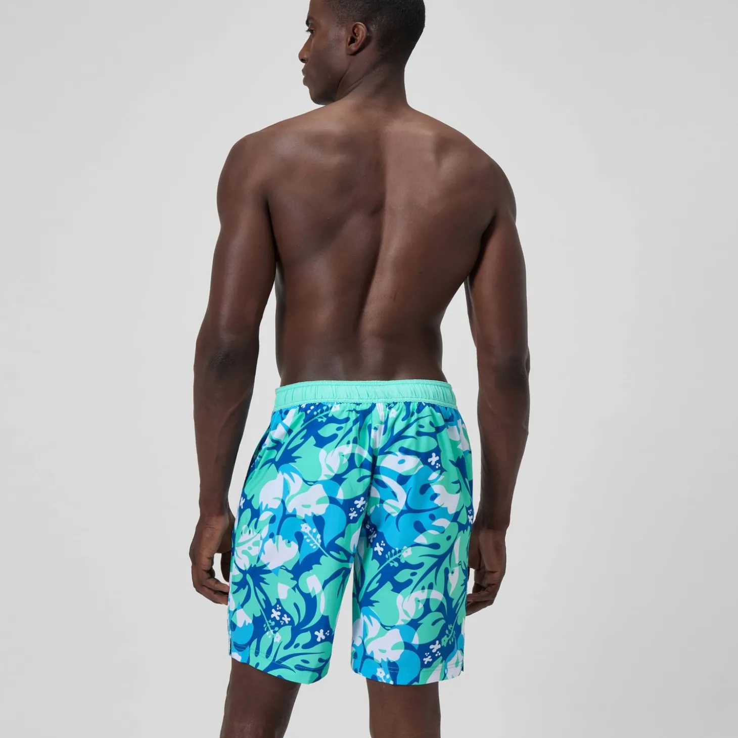 Short de bain Bondi imprimé 50 cm, hommes, turquoise/bleu