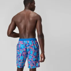 Short de bain Bondi imprimé 50 cm, hommes, bleu/rose
