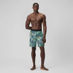 Short de bain Bondi imprimé 50 cm, hommes, noir/blanc