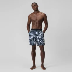 Short de bain Bondi imprimé 50 cm, hommes, gris/blanc