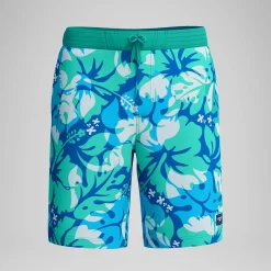 Short de bain Bondi imprimé 50 cm, hommes, turquoise/bleu