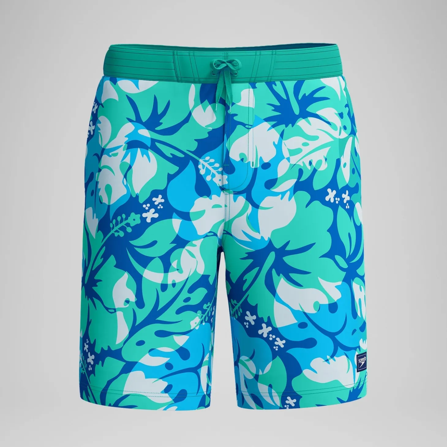 Short de bain Bondi imprimé 50 cm, hommes, turquoise/bleu
