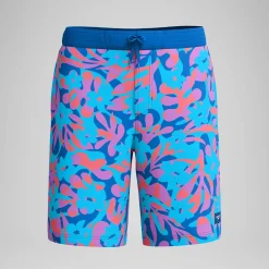 Short de bain Bondi imprimé 50 cm, hommes, bleu/rose
