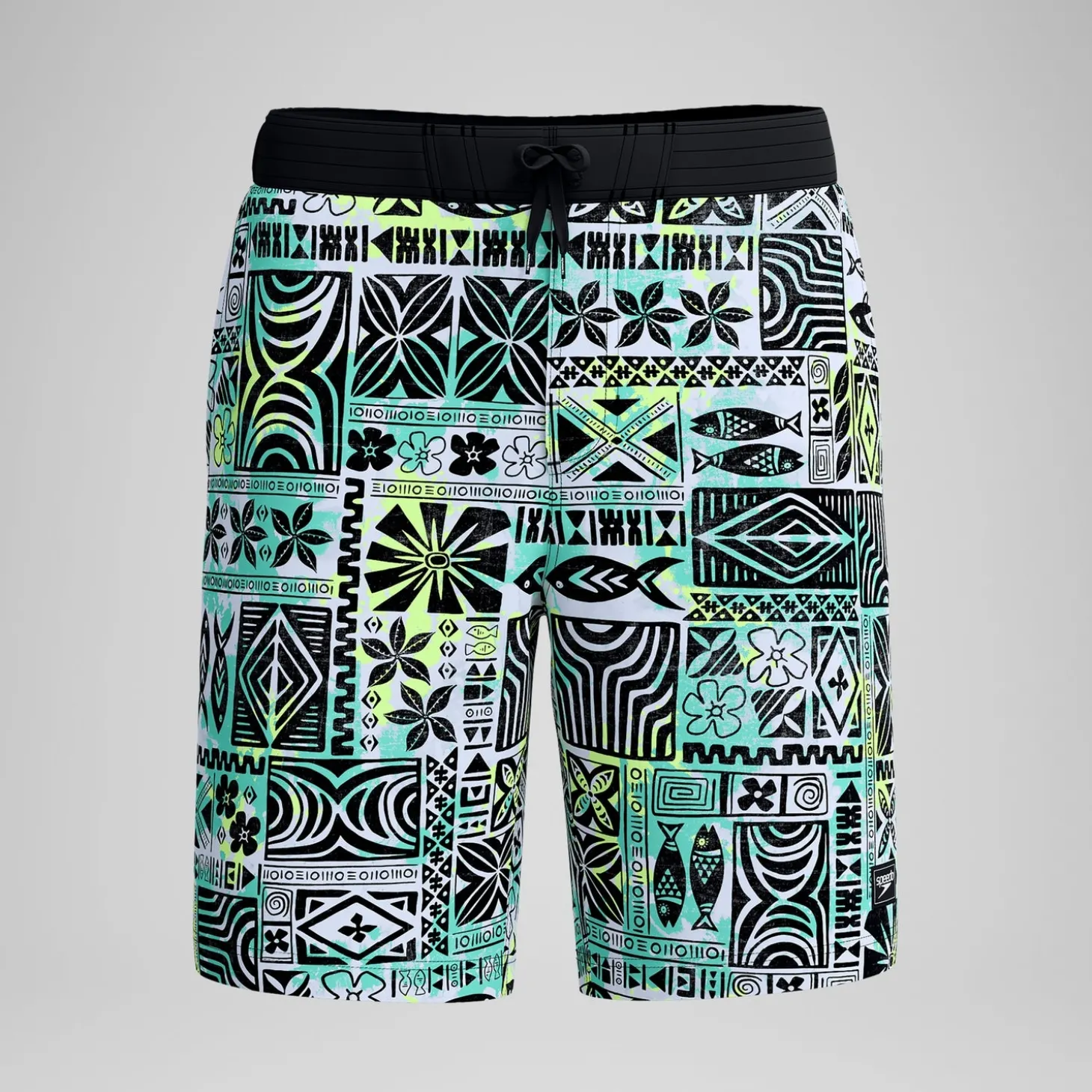 Short de bain Bondi imprimé 50 cm, hommes, noir/blanc
