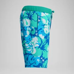 Short de bain Bondi imprimé 50 cm, hommes, turquoise/bleu