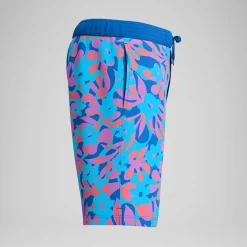 Short de bain Bondi imprimé 50 cm, hommes, bleu/rose