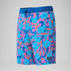 Short de bain Bondi imprimé 50 cm, hommes, bleu/rose