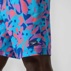 Short de bain Bondi imprimé 50 cm, hommes, bleu/rose