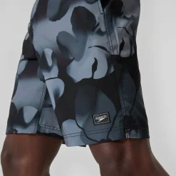 Short de bain Bondi imprimé 50 cm, hommes, noir