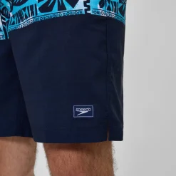 Short de bain Bondi imprimé 50 cm, hommes, bleu marine/bleu