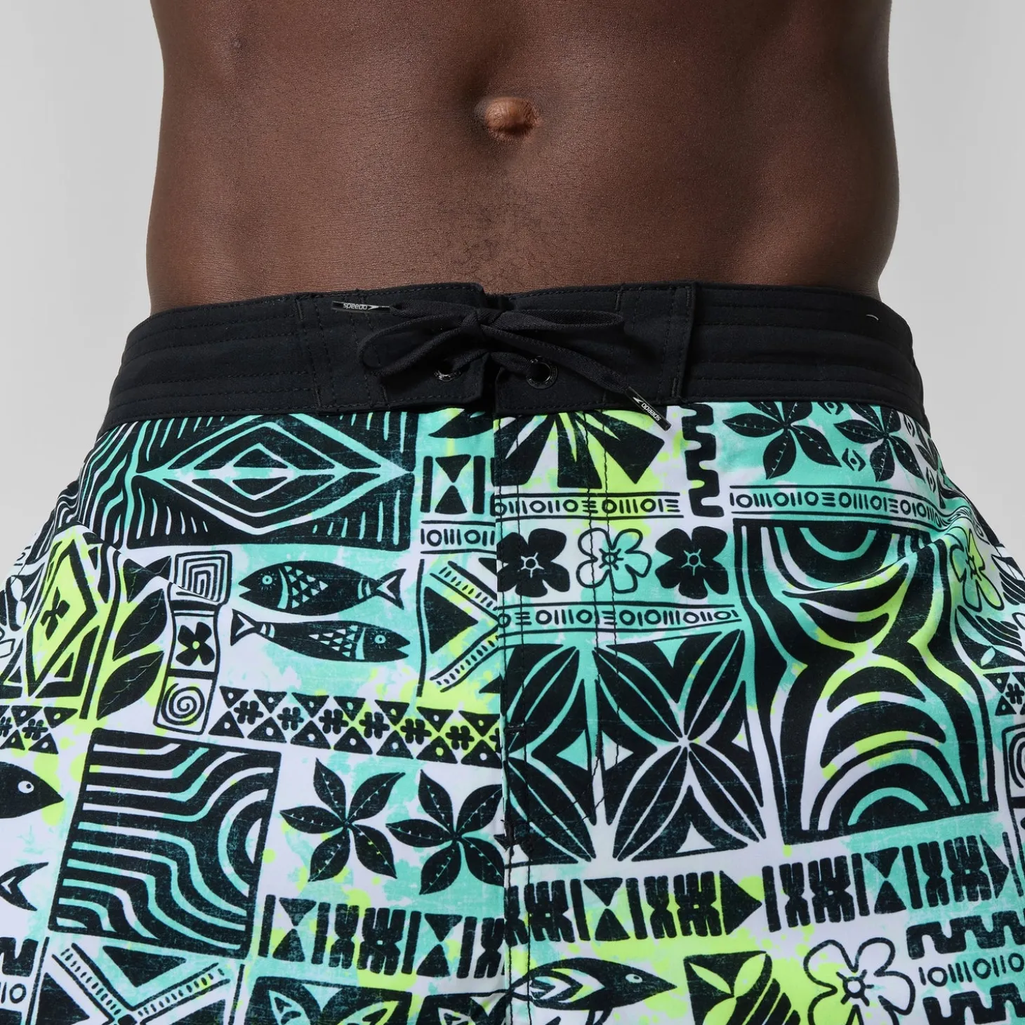Short de bain Bondi imprimé 50 cm, hommes, noir/blanc