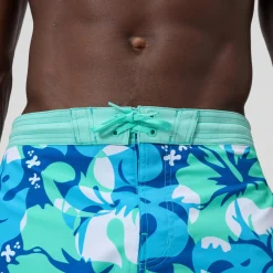 Short de bain Bondi imprimé 50 cm, hommes, turquoise/bleu