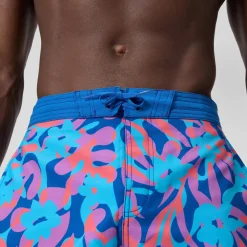 Short de bain Bondi imprimé 50 cm, hommes, bleu/rose
