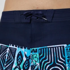 Short de bain Bondi imprimé 50 cm, hommes, bleu marine/bleu