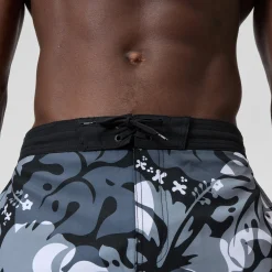 Short de bain Bondi imprimé 50 cm, hommes, gris/blanc