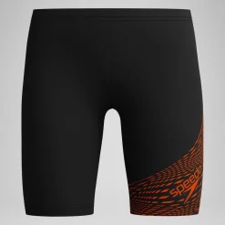 Short de bain Garçon 38 cm Medley Logo noir/jaune