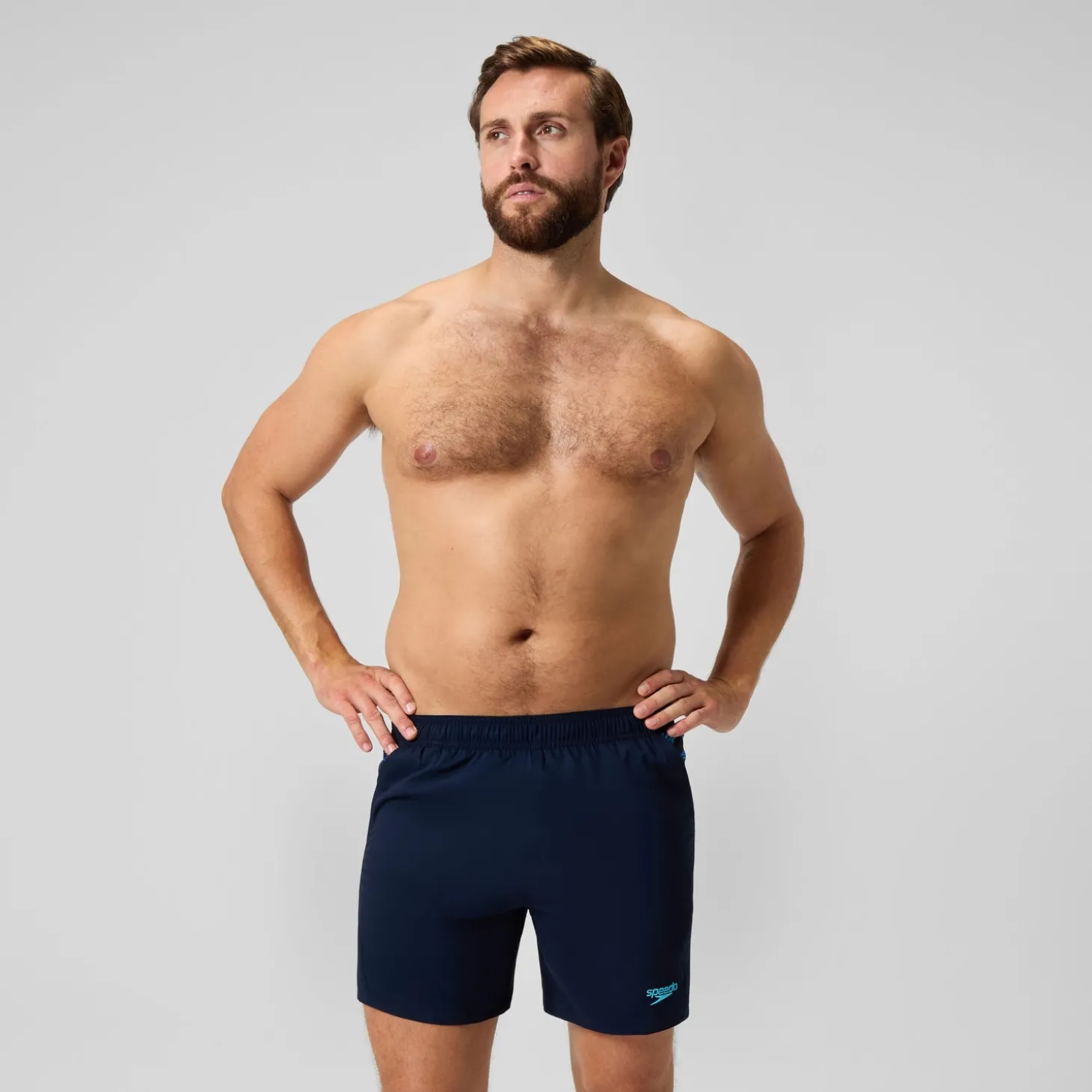 Short de bain homme à empiècement XPRESS LITE 16 pouces bleu