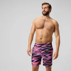 Short de bain homme à empiècement XPRESS LITE 16 pouces noir/rose