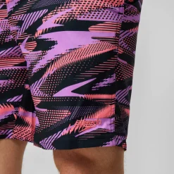 Short de bain homme à empiècement XPRESS LITE 16 pouces noir/rose