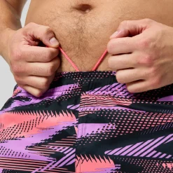 Short de bain homme à empiècement XPRESS LITE 16 pouces noir/rose