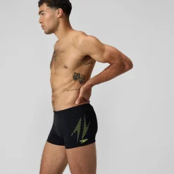 Short de bain homme à imprimé intégral XPRESS LITE 18 pouces noir/jaune