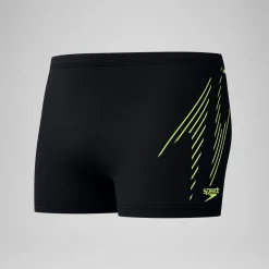 Short de bain homme à imprimé intégral XPRESS LITE 18 pouces noir/jaune