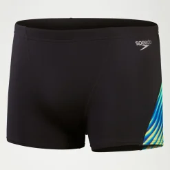 Short de bain homme coupe en V Allover Digital Noir/bleu