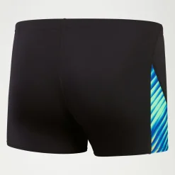 Short de bain homme coupe en V Allover Digital Noir/bleu