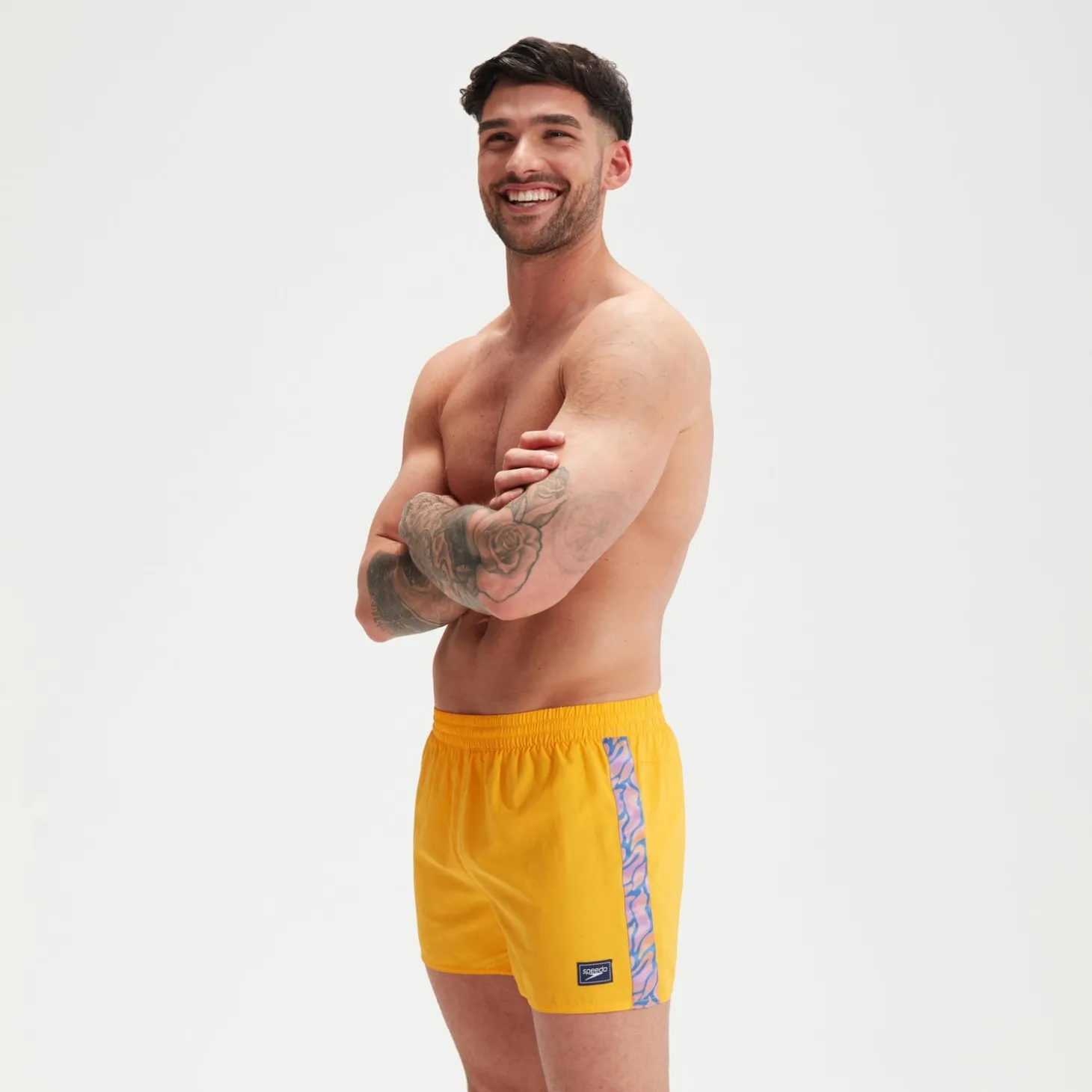 Short de bain homme Retro 13 pouces Jaune