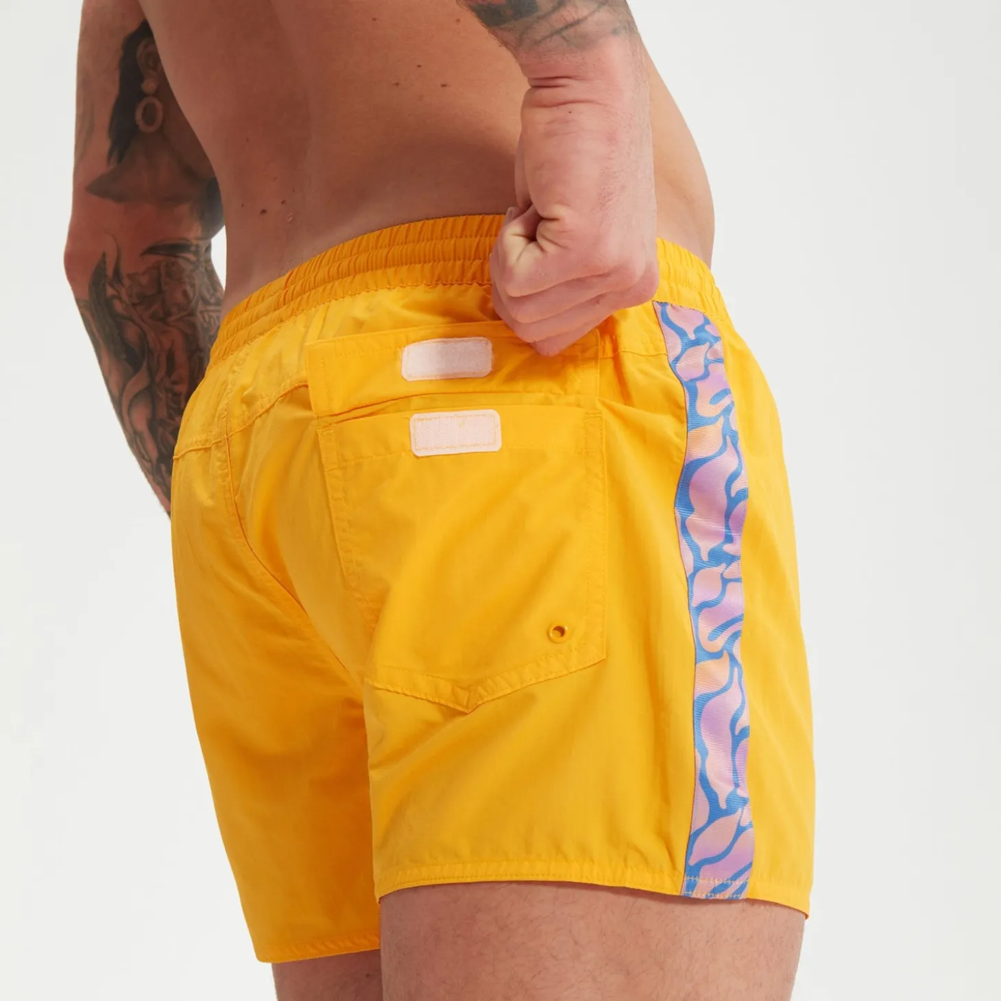 Short de bain homme Retro 13 pouces Jaune