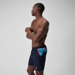 Short de bain Hommes à empiècement XPRESS LITE 16 pouces pour Hommes Bleu Marine/Bleu
