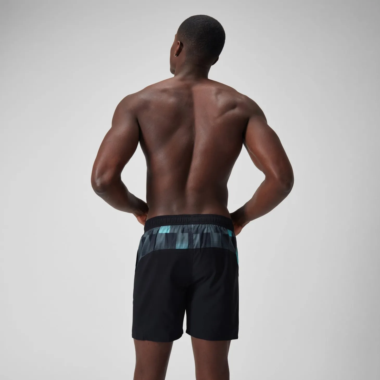 Short de bain Hommes à empiècement XPRESS LITE 16 pouces pour Hommes Noir/Gris USA/Bleu marine