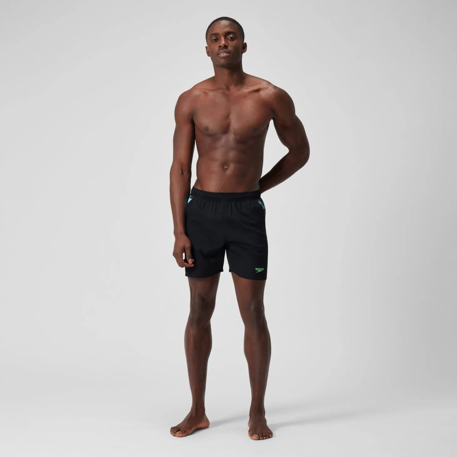 Short de bain Hommes à empiècement XPRESS LITE 16 pouces pour Hommes Noir/Gris USA/Bleu marine