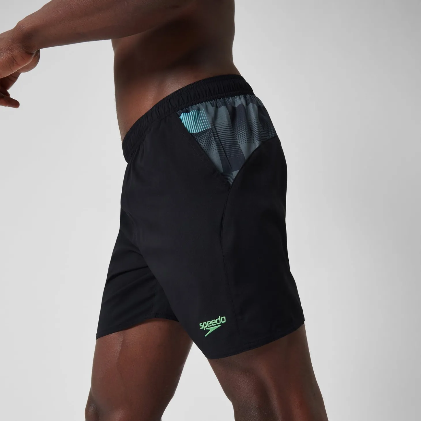 Short de bain Hommes à empiècement XPRESS LITE 16 pouces pour Hommes Noir/Gris USA/Bleu marine