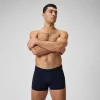 Short de bain Hommes coupe en V Allover Digital pour Hommes Bleu marine profond/Rouge sirène