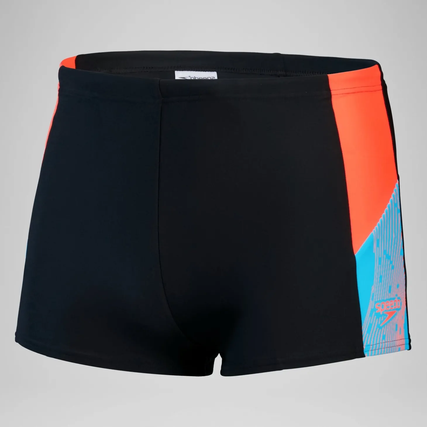 Short de bain Hommes Dive pour Hommes Noir/Rouge sirène/Bleu picton