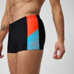 Short de bain Hommes Dive pour Hommes Noir/Rouge sirène/Bleu picton