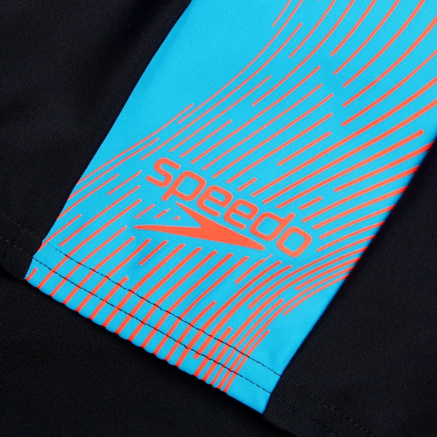 Short de bain Hommes Dive pour Hommes Noir/Rouge sirène/Bleu picton