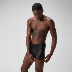 short de bain Hommes imprimé Duo Logo pour Hommes Noir/Vert campagne/Nectarine