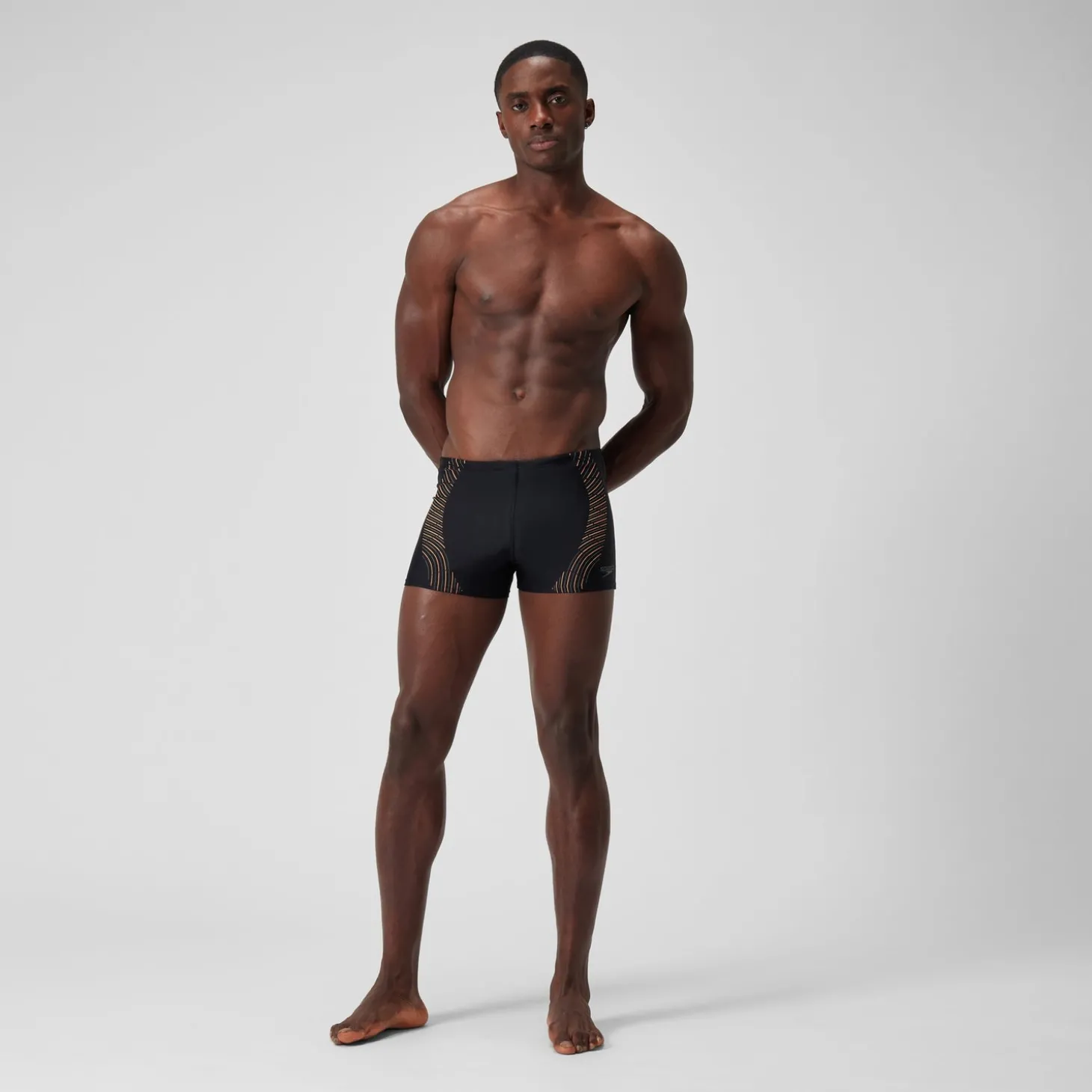 short de bain Hommes imprimé Duo Logo pour Hommes Noir/Vert campagne/Nectarine